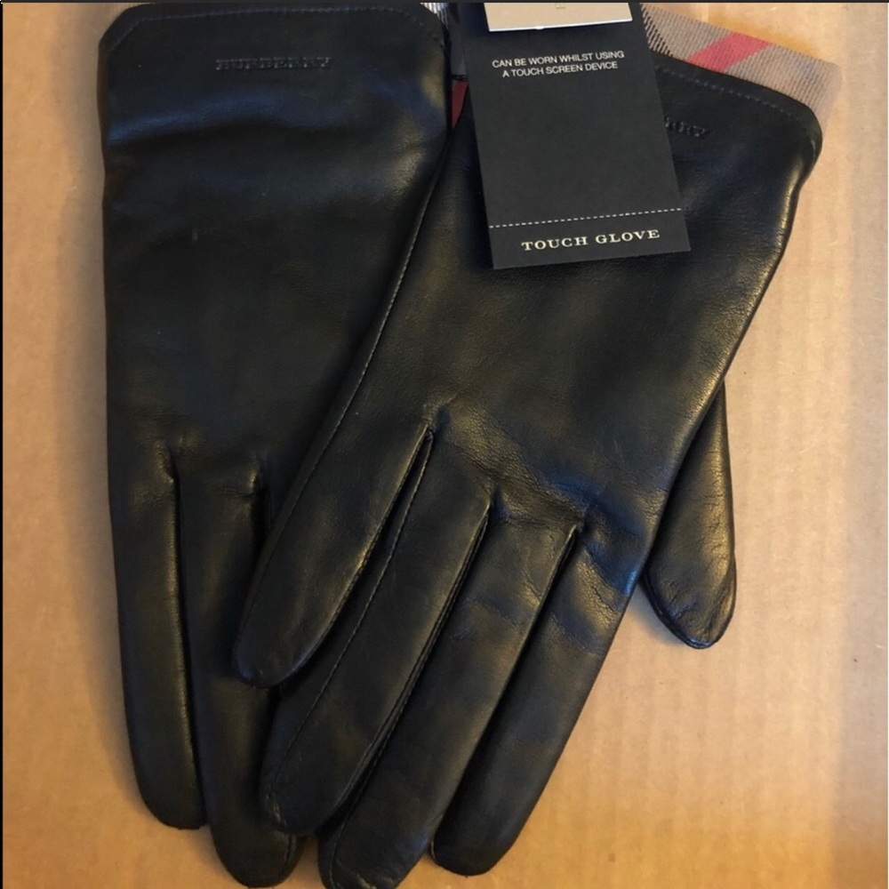 Burnett leather gloves with trim